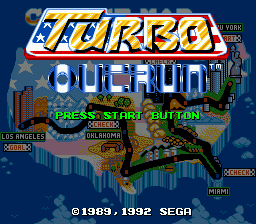 Turbo OutRun title screen for Sega Mega Drive